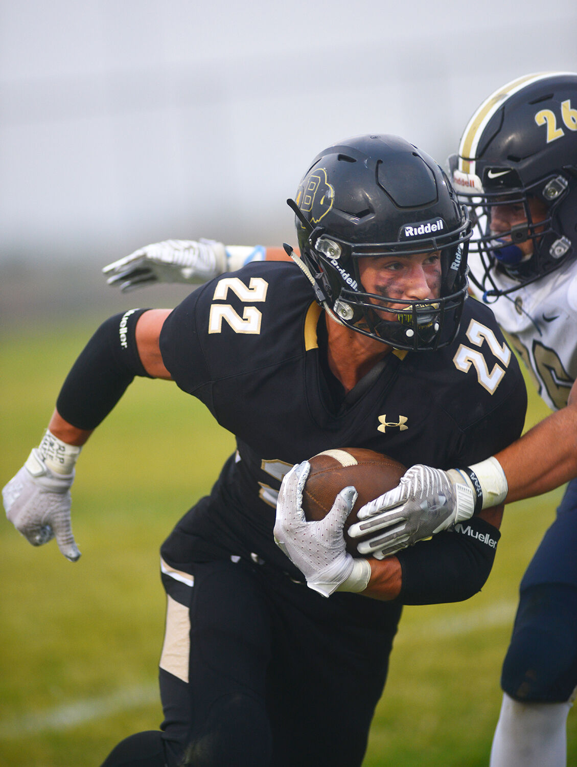 Buffalo High School running back Blake Bell moves down the sideline